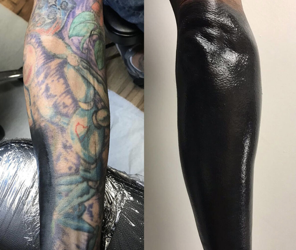 hoode aka hoode215 tatuador profesional de blackout cover up coverup de color a negro fullblack
